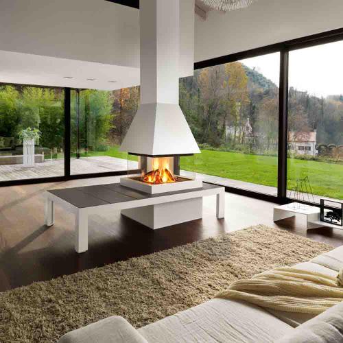 TALLIN PANORAMIC 360 WOOD BURNING FIREPLACE CALORE SUSTAINABLE ENERGY