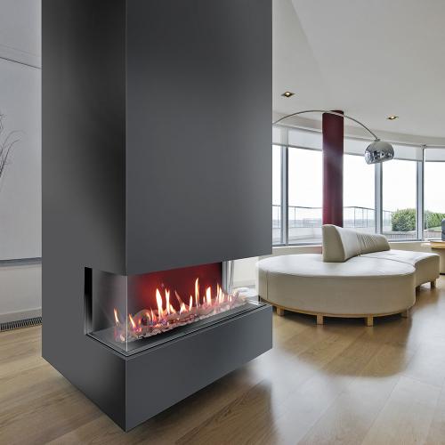 VENEZIA-F BUILT-IN GAS BURNING FIREPLACE STOVE CALORE SUSTAINABLE ENERGY