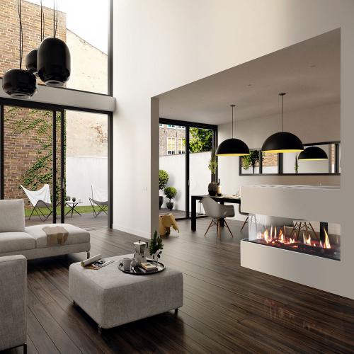 VENEZIA-P BUILT-IN GAS BURNING FIREPLACE STOVE CALORE SUSTAINABLE ENERGY